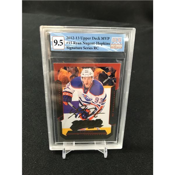 2012-13 UPPER DECK MVP RYAN NUGENT-HOPKINS ROOKIE CARD (GCG 9.5)