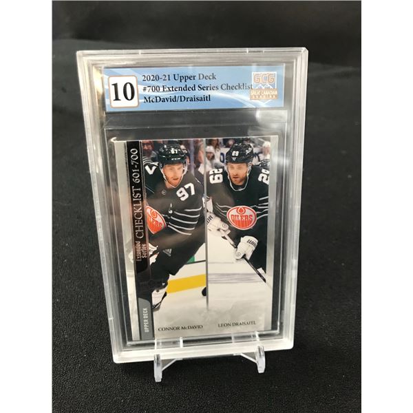 2020-21 UPPER DECK EXTENDED SERIES CHECKLIST NO. 700 MCDAVID/DRAISAITL (GCG 10)