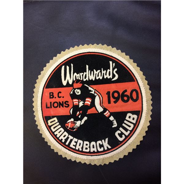 1960 WOODWARD'S QUARTERBACK CLUB  BC LIONS PATCH