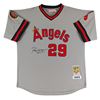 Image 1 : ROD CAREW SIGNED AND INSCRIBED CALIFORNIA ANGELS COOPERSTOWN JERSEY MITHCELL AND NESS (BECKETT COA)