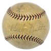 Image 1 : BABE RUTH AND LOU GHERIG SIGNED 1934 OFFICIAL AMERICAN LEAGUE BASEBALL (JSA LOA)