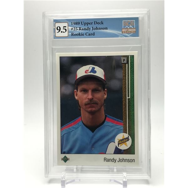 1989 UPPER DECK RANDY JOHNSON ROOKIE CARD (GCG 9.5)