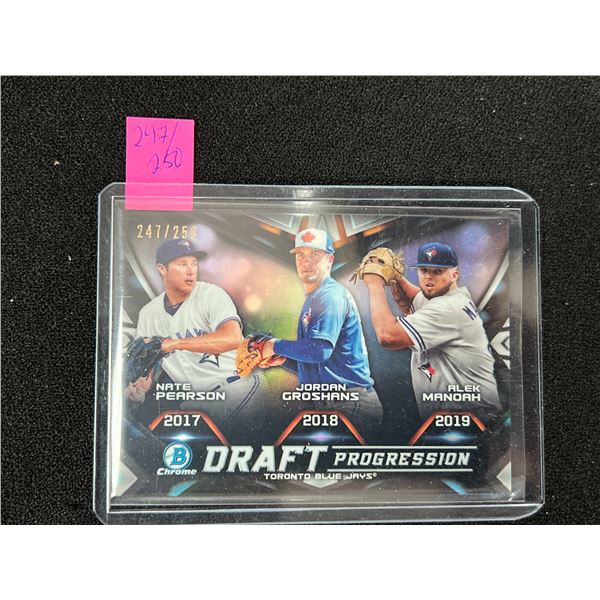 2019 TOPPS CHROME NO. DPR-TOR (MANOAH/GROSHANS/PEARSON) 247/250