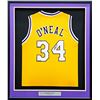 Image 1 : SHAQUILLE ONEAL SIGNED AND CUSTOM FRAMED LA LAKERS JERSEY (BECKETT COA)