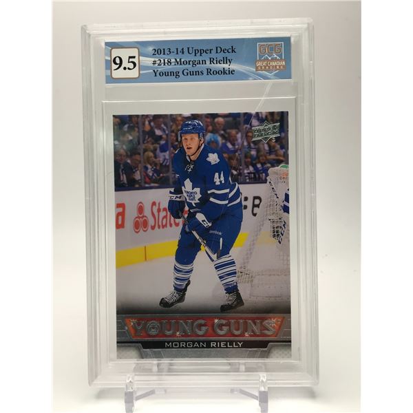 2013-14 UPPER DECK MORGAN REILLY YOUNG GUNS ROOKIE CARD (GCG 9.5)