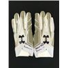 Image 1 : PATRICK PETERSON DUAL SIGNED GAME USED FOOTBALL GLOVES (PHOTO MATCHED CARDINALS COA)