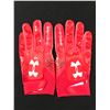 Image 1 : BUDDA BAKER DUAL SIGNED GAME USED FOOTBALL GLOVES (PHOTO MATCHED CARDINALS COA)