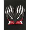 Image 1 : CHASE EDMONDS DUAL SIGNED GAME USED FOOTBALL GLOVES (PHOTO MATCHED CARDINALS COA)