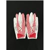 Image 1 : BUDDA BAKER DUAL SIGNED GAME USED FOOTBALL GLOVES (PHOTO MATCHED CARDINALS COA)