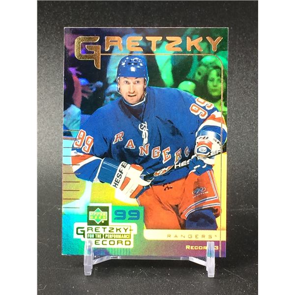 WAYNE GRETZKY 1999 UPPER DECK NO. 3 FOR THE PERFORMANCE RECORD MCDONALDS