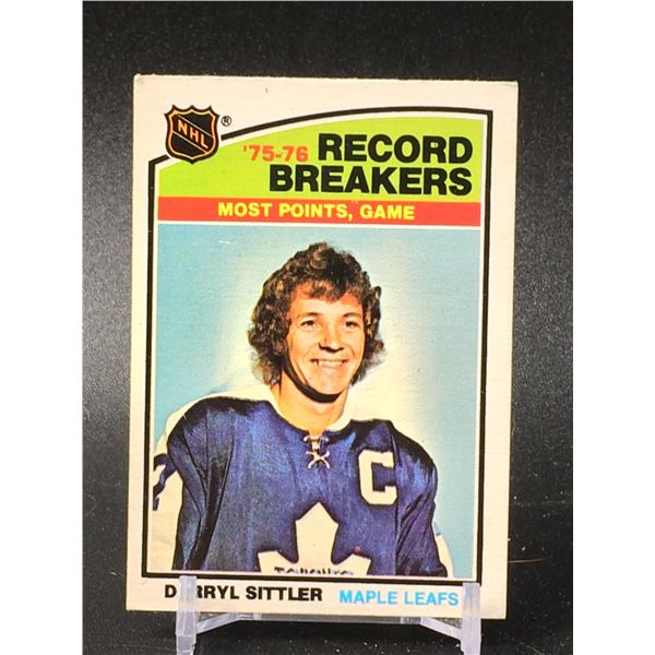 1976 O-PEE-CHEE RECORD BREAKER DARRYL SITTLER MAPLE LEAFS