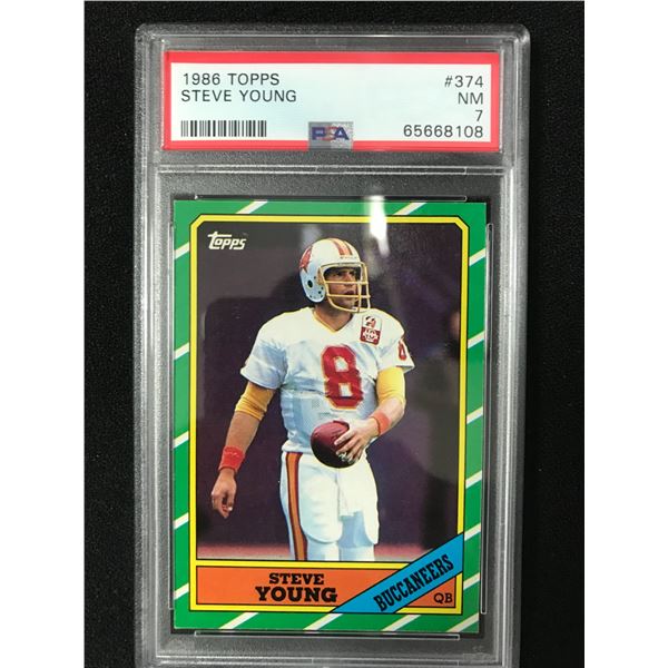 1988 TOPPS FOOTBALL STEVE YOUNG ROOKIE CARD (PSA 7)