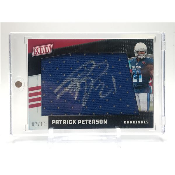 2019 PANINI PATRICK PETERSON NO. PP PATCH AUTO 7/10