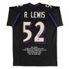 Image 1 : RAY LEWIS SIGNED BALTIMORE RAVENS SIGNED STAT JERSEY (BECKETT COA)