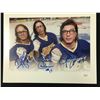 Image 1 : SLAPSHOTS THE HANSON BROTHERS TRIPLE SIGNED 8 X 10 (JSA COA)