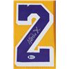 Image 2 : MAGIC JOHNSON SIGNED FLAWLESS 1 OF 1 CUSTOME FRAMED LAKERS JERSEY (BECKETT COA)