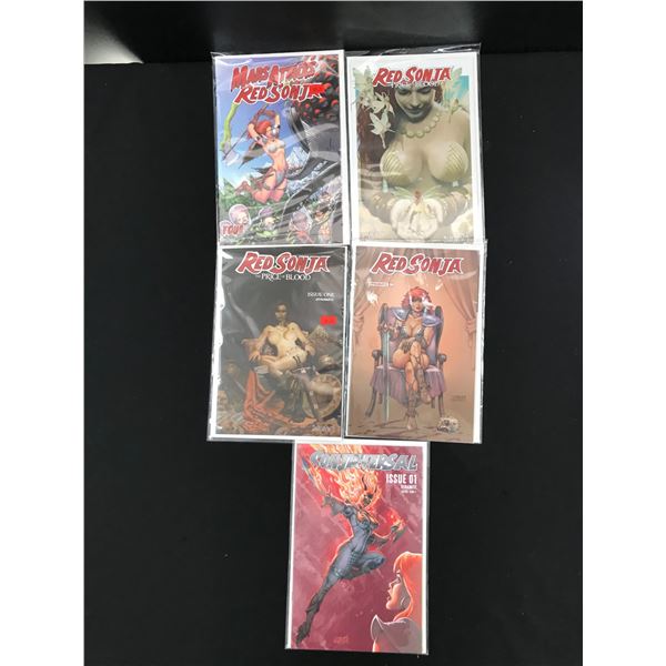 LOT OF 5 RED SONJA COMIC BOOKS