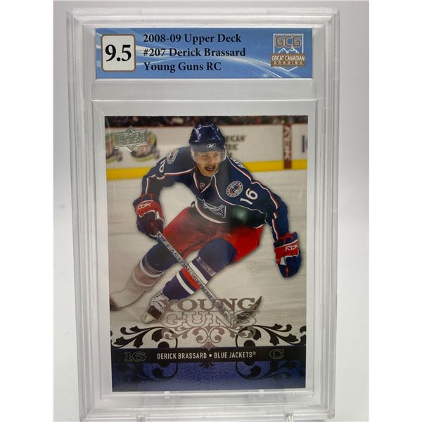 2008-09 UD DERICK BRASSARD NO. 207 YOUNG GUNS RC (GCG 9.5)