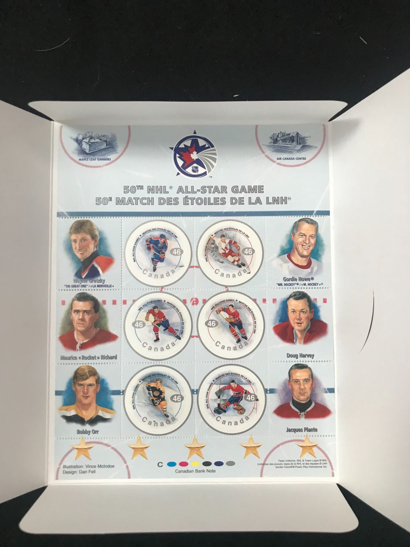 CANADA POST 50TH NHL ALLSTAR GAMES SET OF UNUSED STAMPS