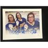 Image 1 : THE HANSON BROTHERS SIGNED 8X10 FORM SLAP SHOT JSA COA