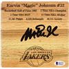 Image 1 : MAGIC JOHNSON SIGNED AUTHENTIC LA LAKERS FLLOR PIECE (BECKETT COA)