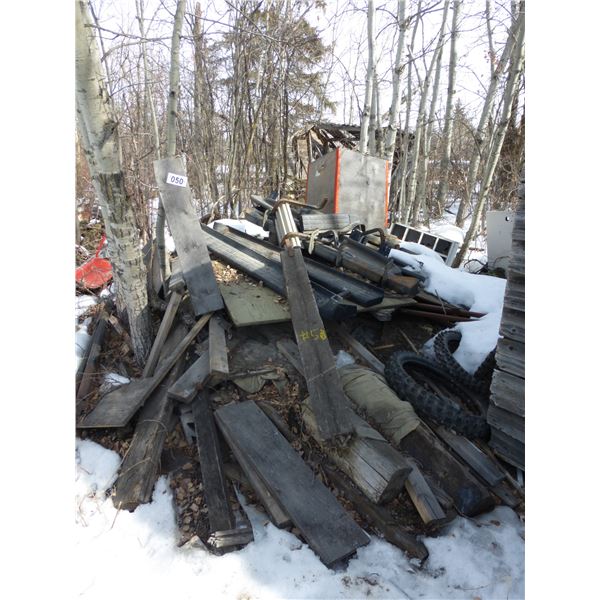 Running boards, lumber, bike tires, wire (on chevy)