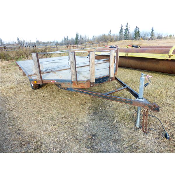 SWS single axle trailer, 12' x 8'3", no visible serial # (Sold for Farm Use ONLY)