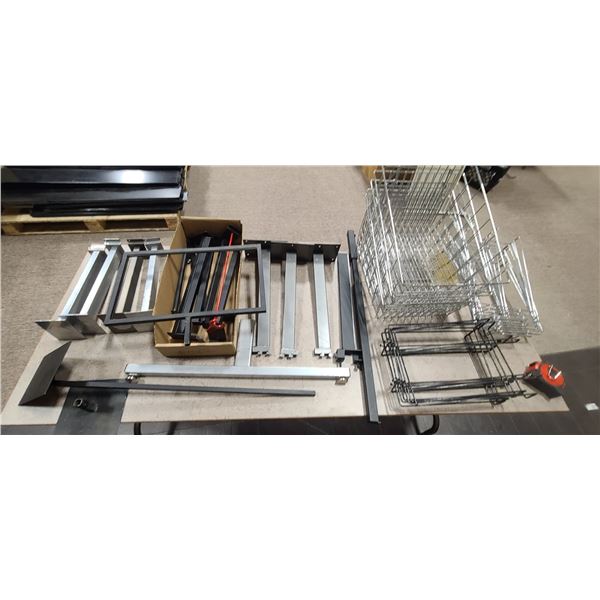 SLOT AND PEG BOARD DISPLAY ARMS