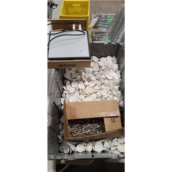 LARGE TOTE OF ELECTRONIC SECURITY/MAGNET TAGS AND EAS DEACTIVATOR