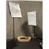 Image 1 : PHOTO BOOTH KIT.  2 LIGHTS ON STANDS, GREEN, WHITE, BLACK BACKGROUND SHEETS WITH FRAMES