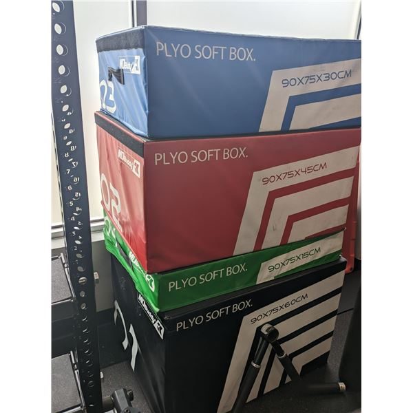 4 PLYO SOFT BOXES. PLYOMETRIC EXERCISE BOXES ASSORTED SIZES AS SHOWN IN ...