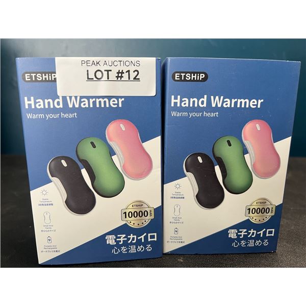 Lot of 2 Hand Warmers/Portable Powerbanks - 10,000mAh High Capacity