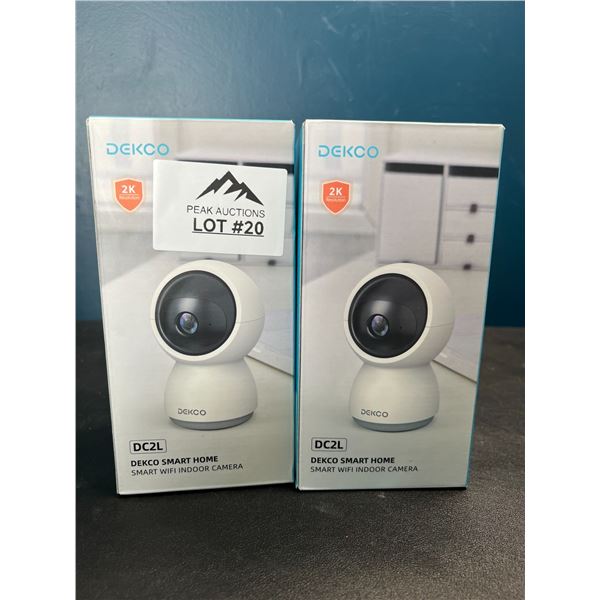 Lot of 2 Dekco Smart WiFi Indoor Security Cameras