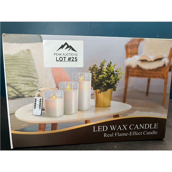 Lot of LED Glass Candles - Real Flame-Effect (3pack)