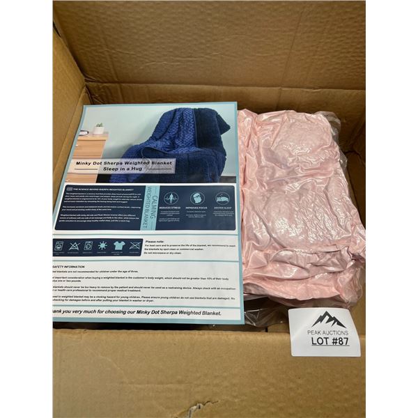 Lot of 1 Weighted Blanket for Adults - 15lbs - Pink Colour - 48 x 72 inch size