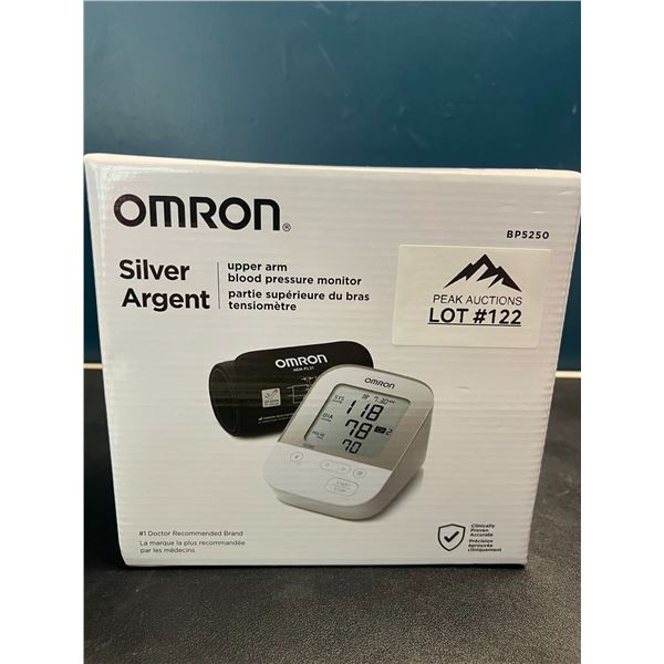 Lot of 1 OMRON Silver Upper Arm Blood Pressure Monitor