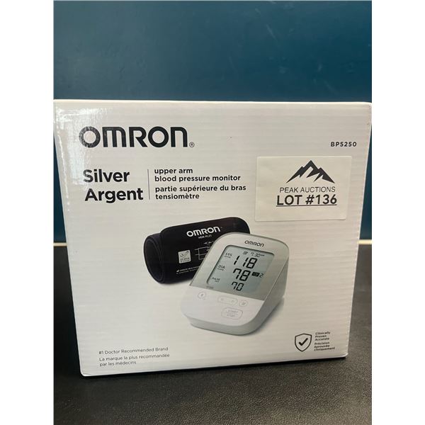 Lot of 1 OMRON Silver Upper Arm Blood Pressure Monitor
