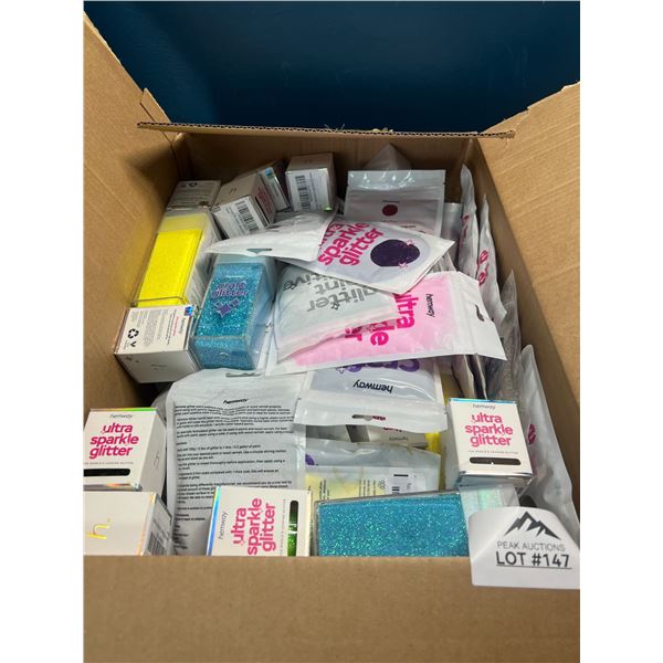 Lot of 1 Large Box FULL of Assorted Hemway Glitters