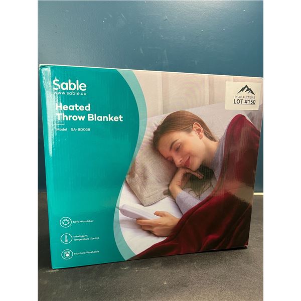 Lot of 1 Sable Heated Throw Blanket - Soft Microfiber - 50 x 60 inch