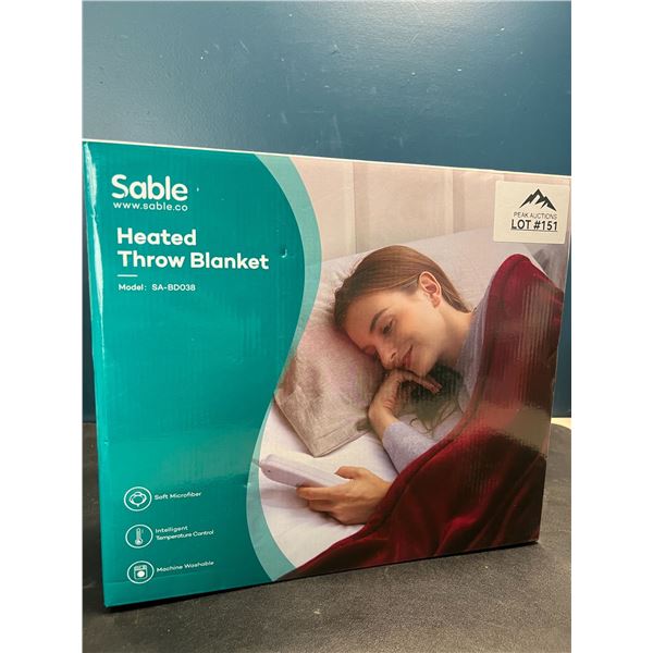 Lot of 1 Sable Heated Throw Blanket - Soft Microfiber - 50 x 60 inch
