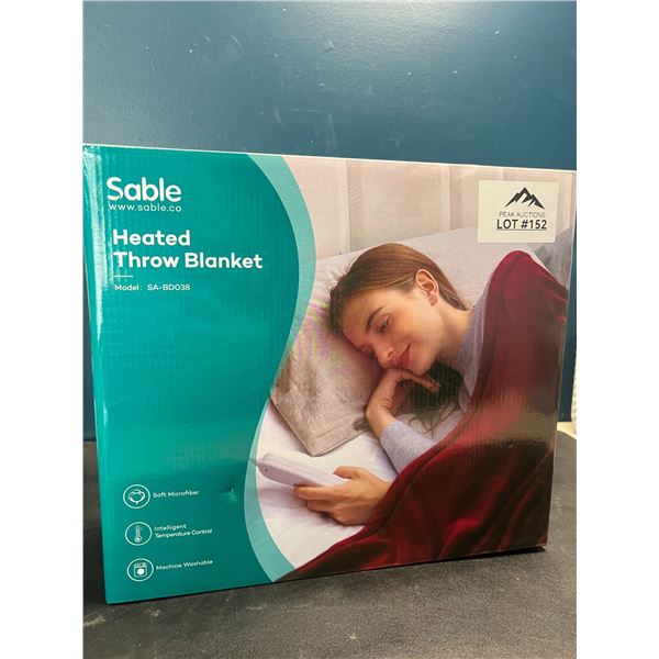 Lot of 1 Sable Heated Throw Blanket - Soft Microfiber - 50 x 60 inch