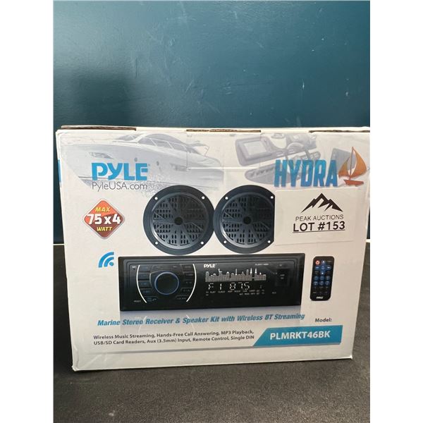 Lot of 1 PYLE Hydra Marine Stereo Receiver & Speaker Kit w/ Wireless BT Streaming