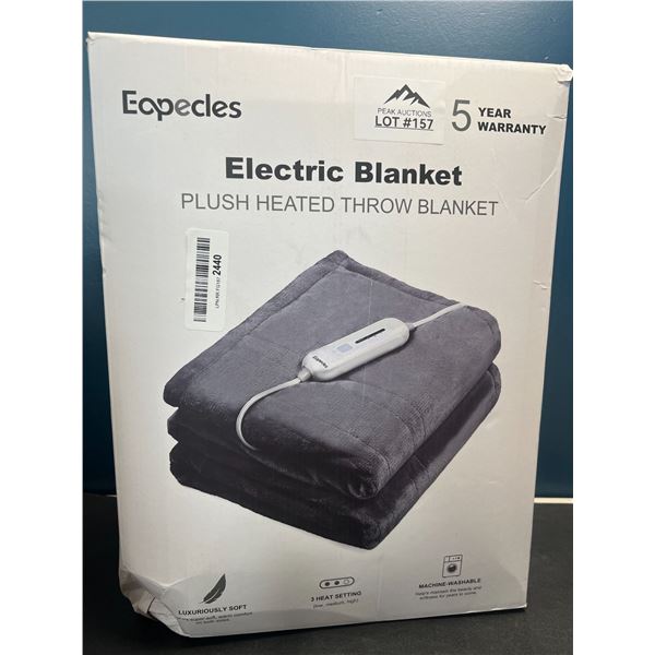 Lot of 1 Electric Heated Blanket - 72 x 84 inch - Grey