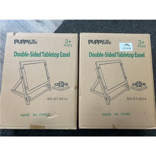 Lot of 2 Double-Sided Tabletop Art Easels for Kids