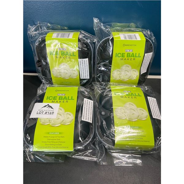 Lot of 4 Silicone Ice Ball Maker Ice Cube Trays