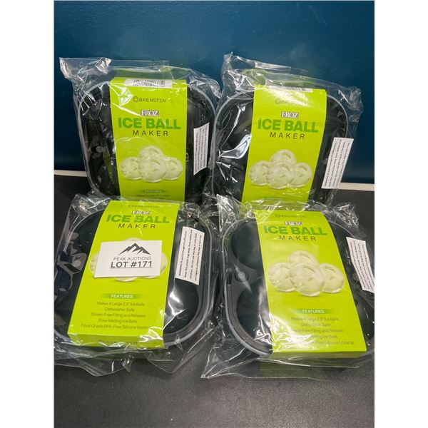 Lot of 4 Silicone Ice Ball Maker Ice Cube Trays