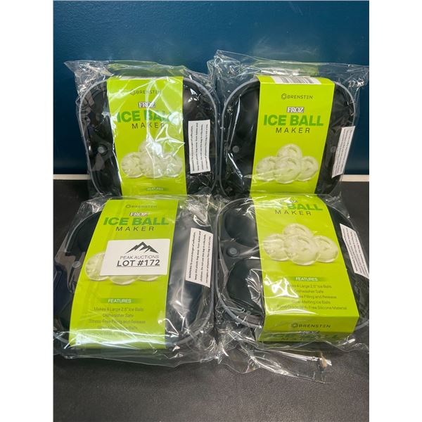 Lot of 4 Silicone Ice Ball Maker Ice Cube Trays