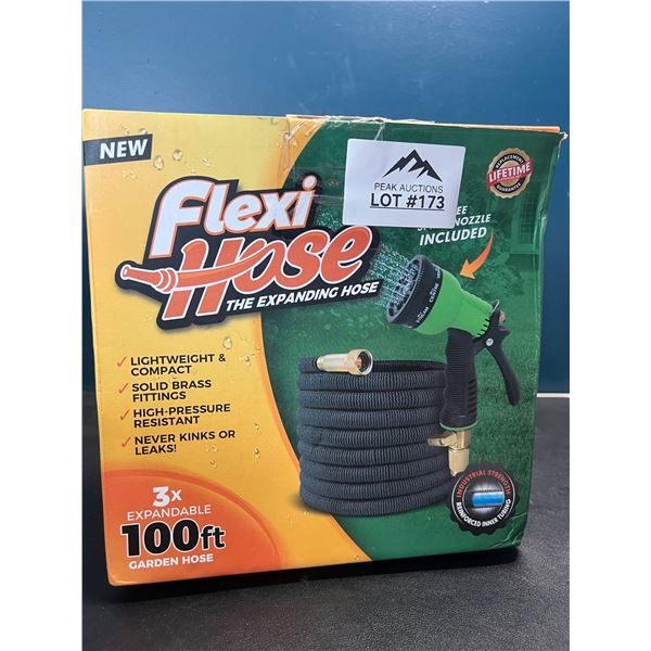 Lot of 1 Flexi Hose 100FT Expandable Garden Hose with Nozzle