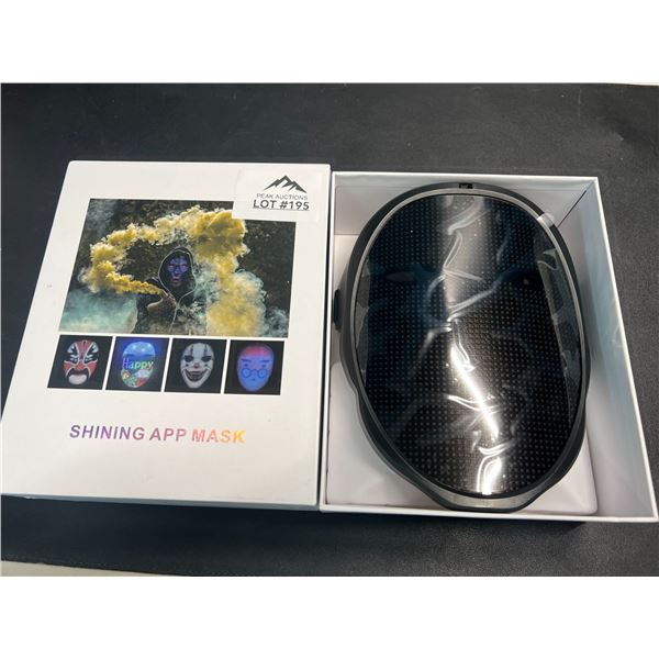 Lot of 1 LED Light-Up Mask w/ Bluetooth/App Control - Customizable LED Mask