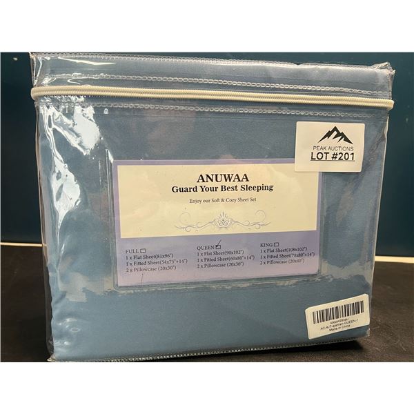 Lot of 1 Queen Sheet Set - 4 Piece - Blue